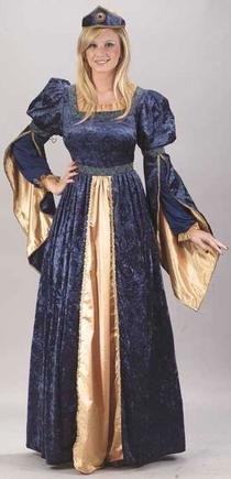 Disfraz de princesa doncella azul para adulto