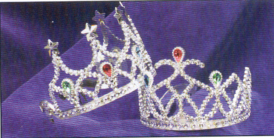 Silver Tiara with Colored Stones