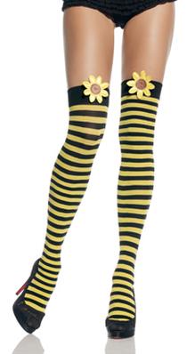 Daisy Knee Top Stockings W/Bow