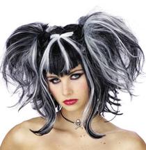 Bad Fairy Black And White Wig