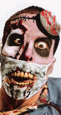Máscara de boca de zombie con tablas de dientes 