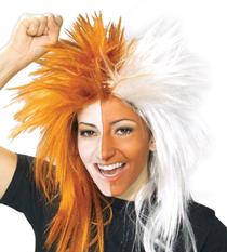 Sports Wig - Orange/White