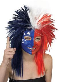 Sports Wig - Red/White/Blue