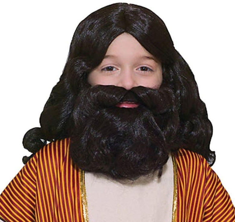 Peluca y barba bíblicas para niños