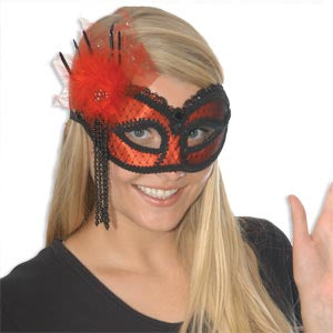 Red and Black Carnival Mask