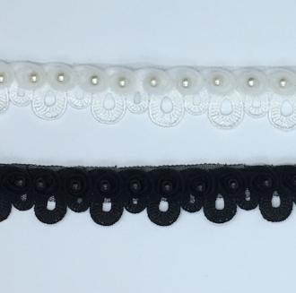 Embroidery Loop with Pearl Trim