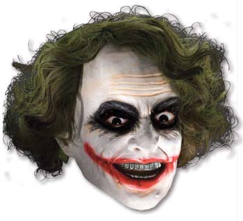 Joker 3/4 Mask With Hair - Dark Knight Trilogy