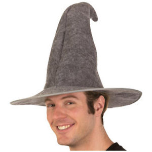 Sombrero de mago de fieltro gris